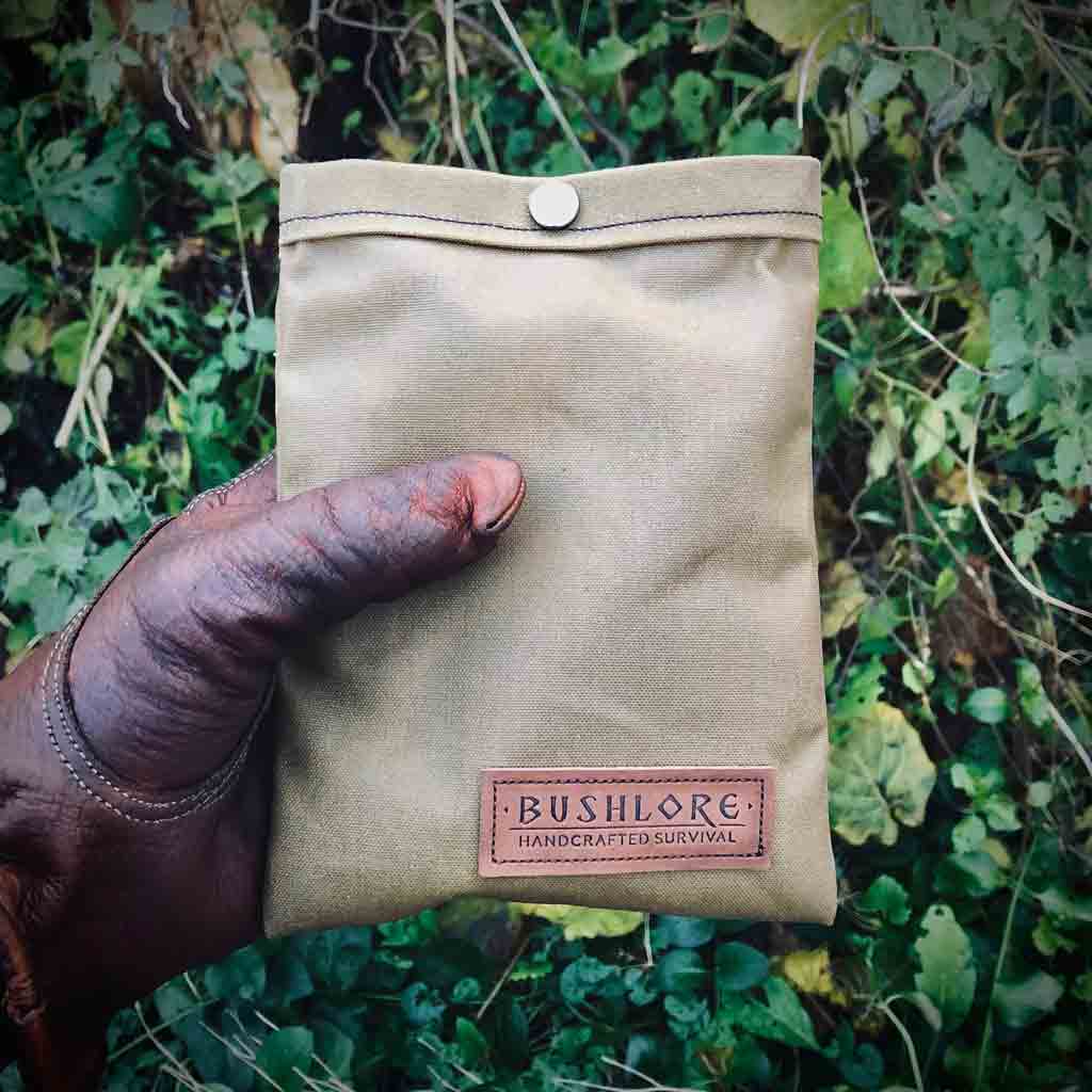 Waxed canvas ditty store bag