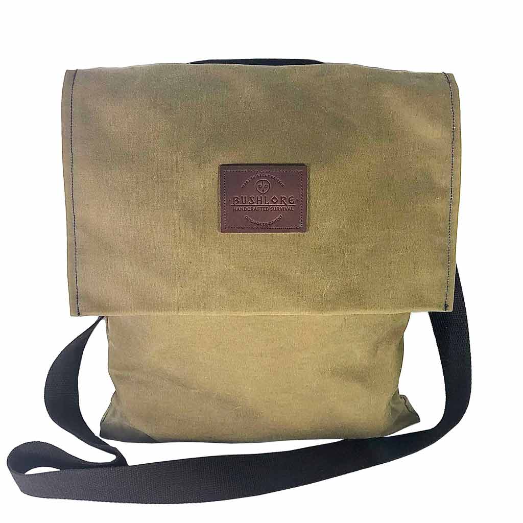Ivory Canvas Haversack Shoulder Pouch – Possible Bag For Renaissance, Colonial, Rev War Reenactment (18th-19th Century)